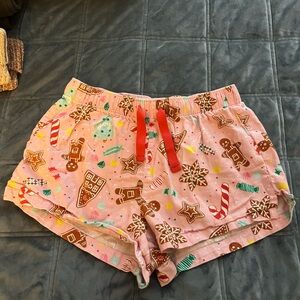 Old Navy Pink Holiday Print Pajama Shorts